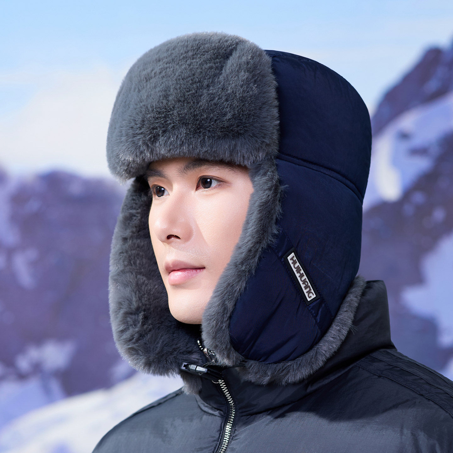 防泼水全毛绒防寒护耳保暖雷锋帽