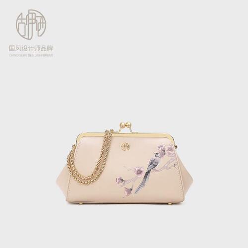 【宝藏轻奢】国风印花粉色口金包