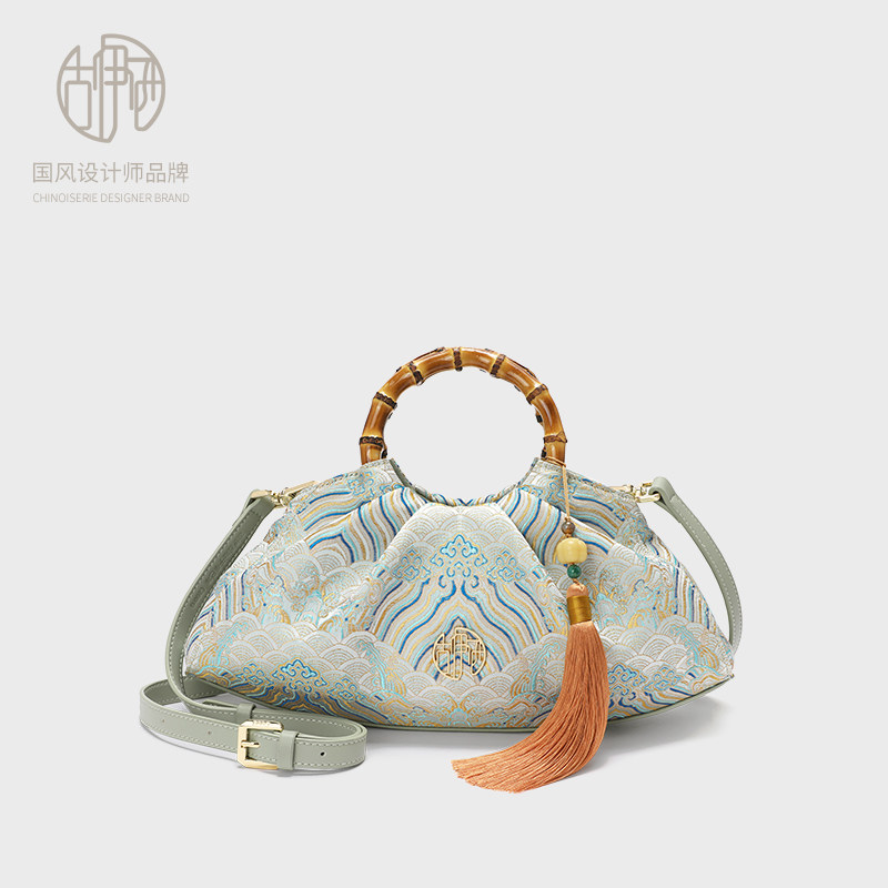 【宝藏品牌】新中式海涯纹竹节包