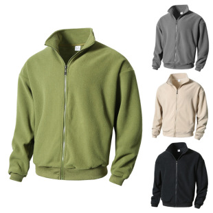 2026秋冬修身圆领长袖立领开衫美式休闲卫衣男上衣Men sweatshirt