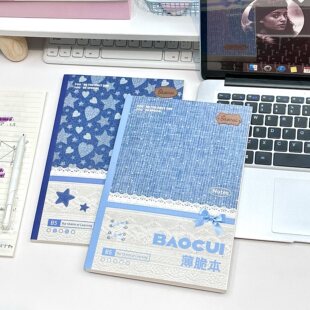 牛仔蕾丝薄脆本活页本B5笔记本本子高颜值可撕刷题本记事本学生