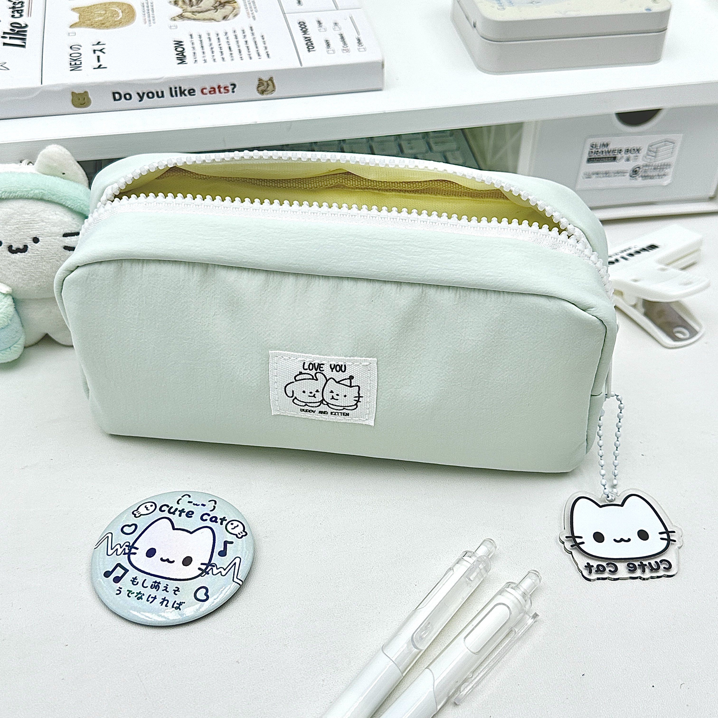 可爱薄荷小狗笔袋高颜值ins风