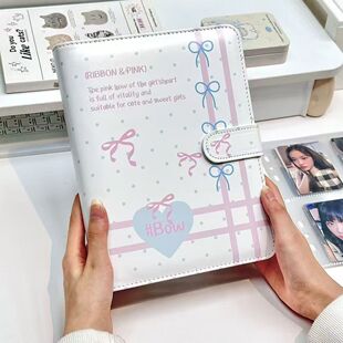 甜心绑带卡册活页收纳册A5软皮ins风原创小卡收藏相册可爱拍立得
