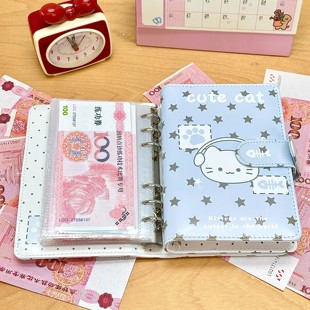 星星小猫大容量存钱本现金存钱夹钱册儿童记账本存钱袋2025年新款