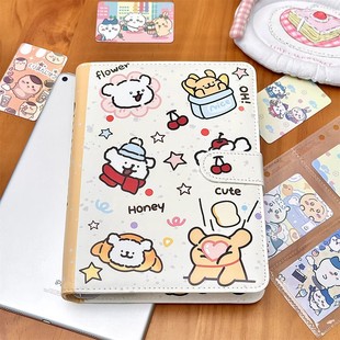 饼干线条小狗卡册活页A5软皮ins风可爱小卡收纳册收藏相册拍立得