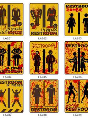 LA201-209万圣节血腥恐怖皮革墙贴纸厕所恐怖标志贴节日装饰贴纸