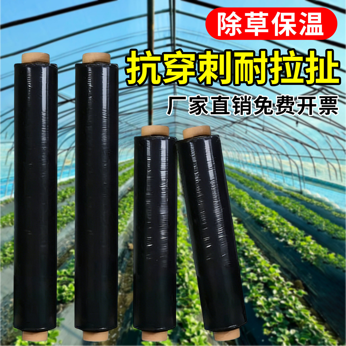 农用黑地膜黑色除草地布蔬菜种菜果树塑料薄膜加厚大棚果园保温膜
