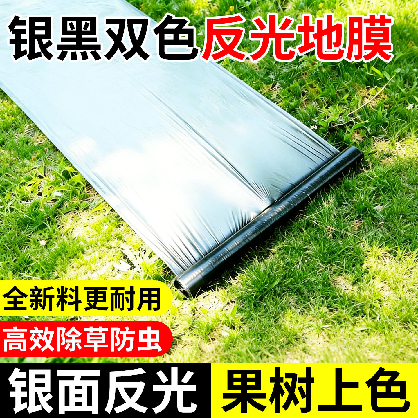 银黑双色反光地膜加厚防虫地膜覆盖除草保温地膜薄膜农用银黑地膜