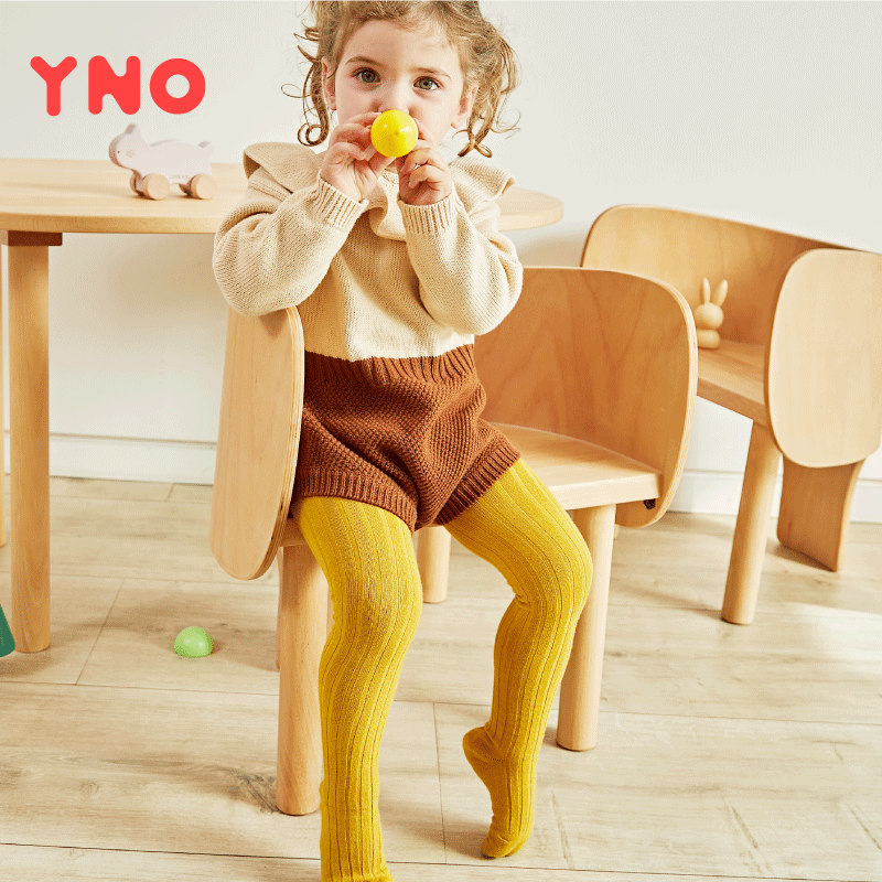YNO【连裤袜】秋款儿童棉连裤袜宝宝纯色紧身基础百搭保暖打底袜
