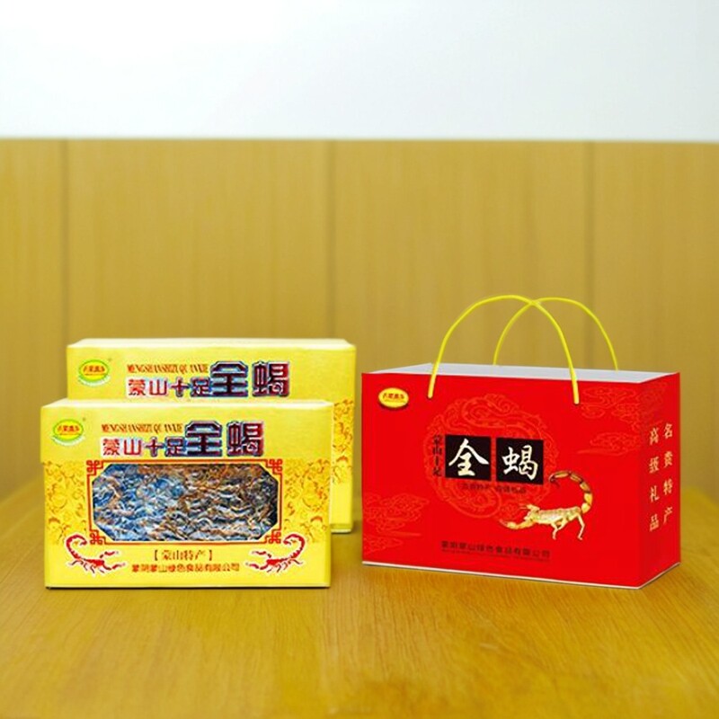 沂蒙十足盐水全蝎礼盒带手提养殖真空包装油炸食用农产品特产山东