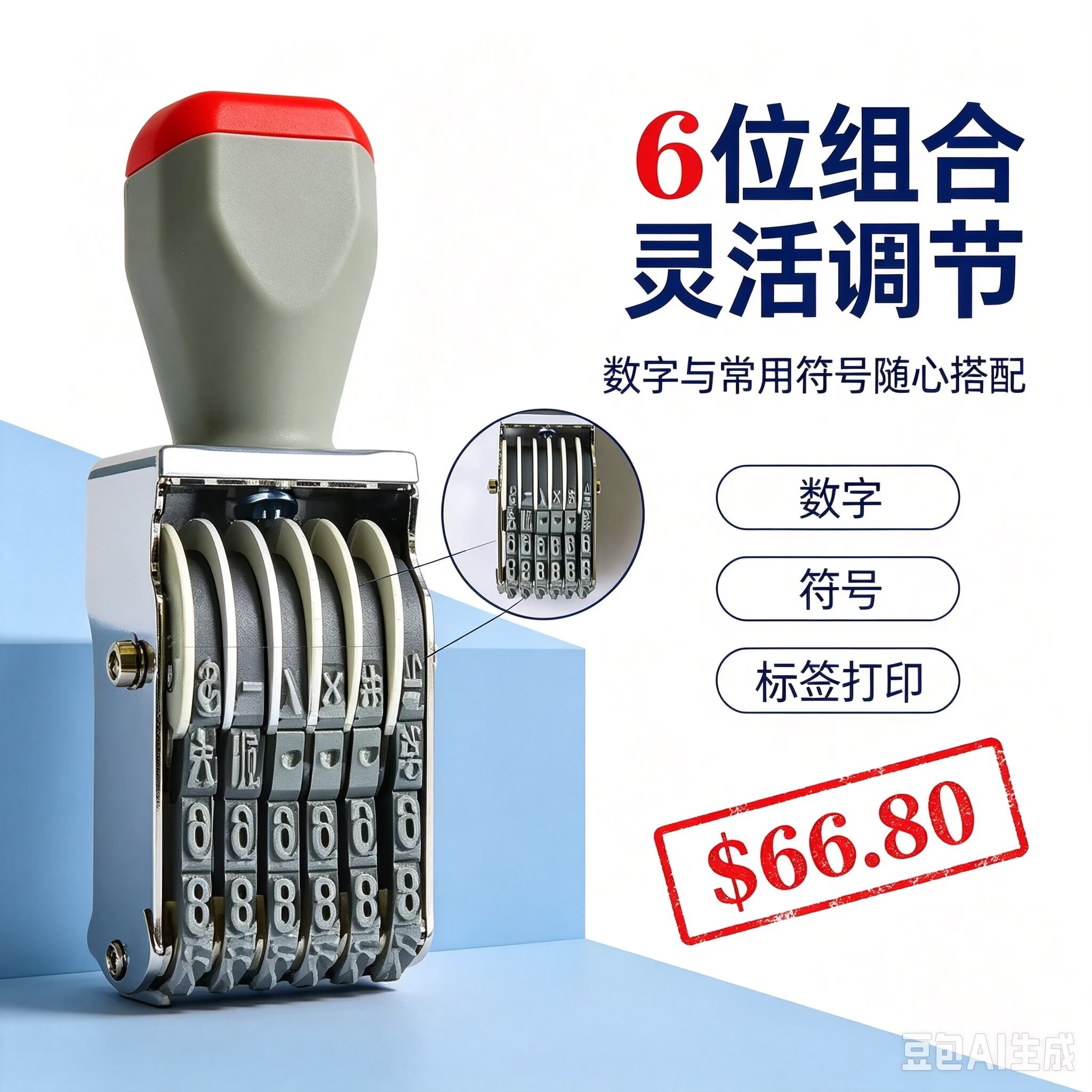 小六位数字价签打码印章