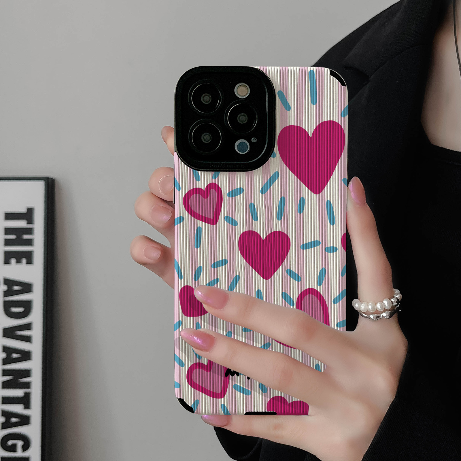 初绽适用红米NOTE14proplus手机壳12时尚10青春9情侣note8pro竖条纹条纹涂鸦爱心小众皮质软全包时尚潮保护套