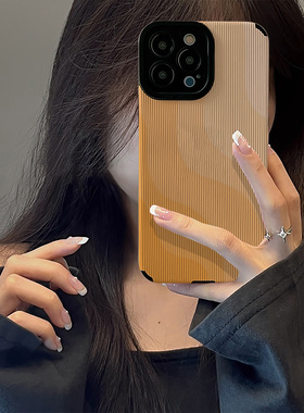 初绽适用VIVO IQOO13手机壳Neo10高档9竖条纹渐变黄色纹路小众11材质软8防摔7情侣6全包neo5高级感保护套外壳