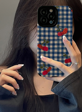 初绽适用华为MATE70手机壳60时尚50青春mate40情侣30竖条纹蓝色格子樱桃皮质软全包情侣80pro潮简约pro保护套