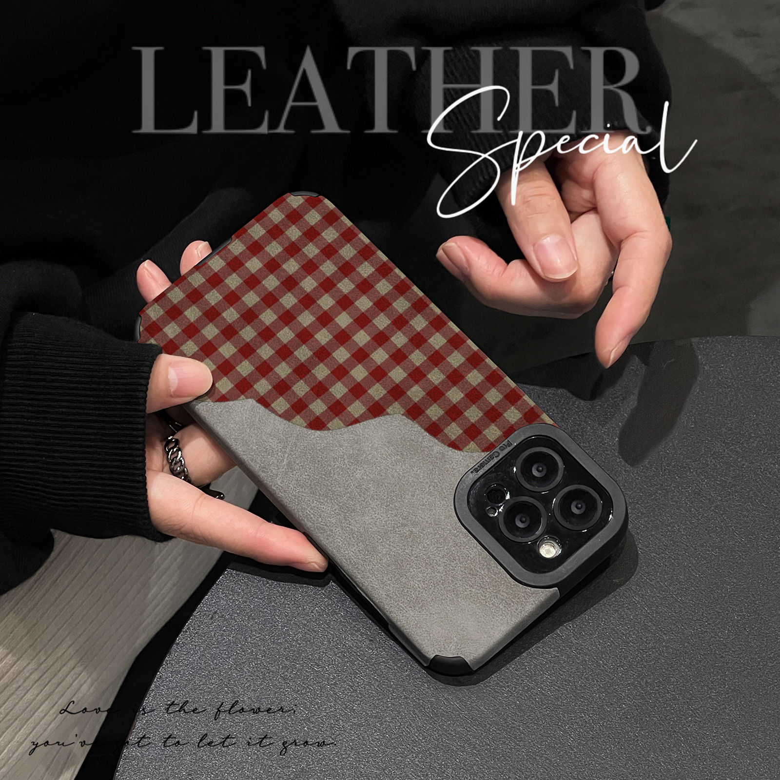 初绽适用华为Nova12手机壳11时尚10青春9Z情侣8SE翻毛皮红黄格子纹理皮质软潮全包7个性6女款5i简约pro保护套