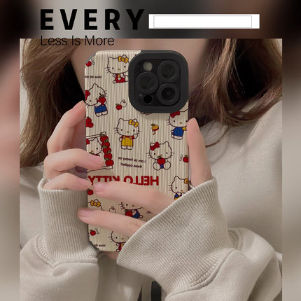 小众日韩可爱卡通猫咪适用opporeno9手机壳7PRO防摔RENO6简约小众全包8pro+个性皮质软RENO5K创意4se保护套女