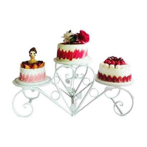 欧式铁艺网状心形三层蛋糕架子创意多层生日婚庆礼点心甜品台托盘