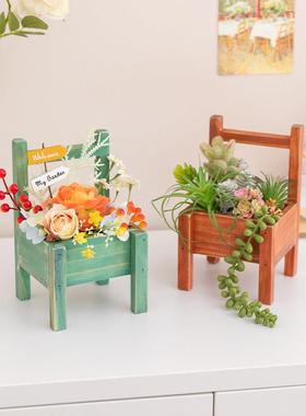 阿楹 可爱治愈ins田园多巴胺小摆件花园阳台装饰仿真花架拍照道具