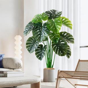 客厅仿真绿植盆栽龟背竹假树沙发旁室内落地装饰高端轻奢植物盆景
