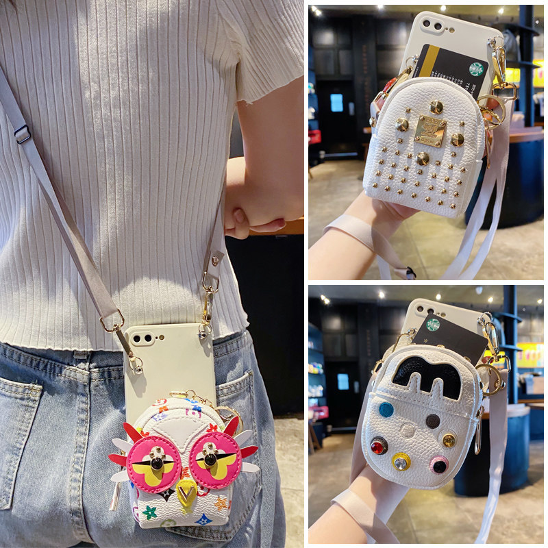 适用于华为荣耀50手机壳50se猫头鹰50pro一体零钱包30PRO硅胶30S斜跨挂绳honor30青春版lite防摔BMH-AN10插卡