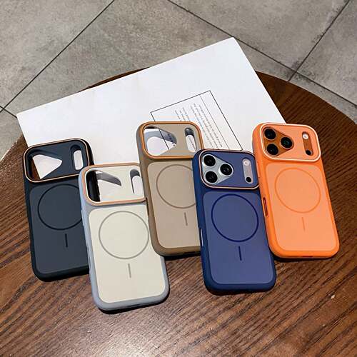 iPhone17PRO手机壳撞色细圈魅眼肤感磁吸壳苹果16/14防摔硬壳