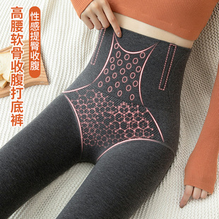 秋冬高腰紧身收腹打底裤袜女外穿纯棉龙骨加绒加厚产后塑形连裤袜