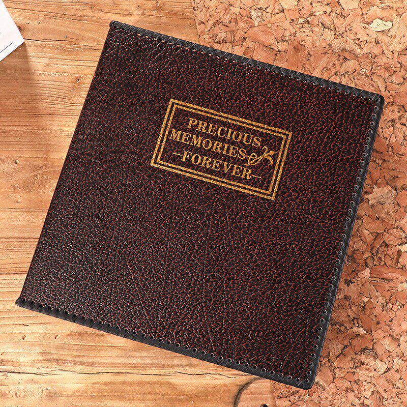 复古手工家庭影集册自粘12寸diy粘贴式覆膜相册本PU皮革相册