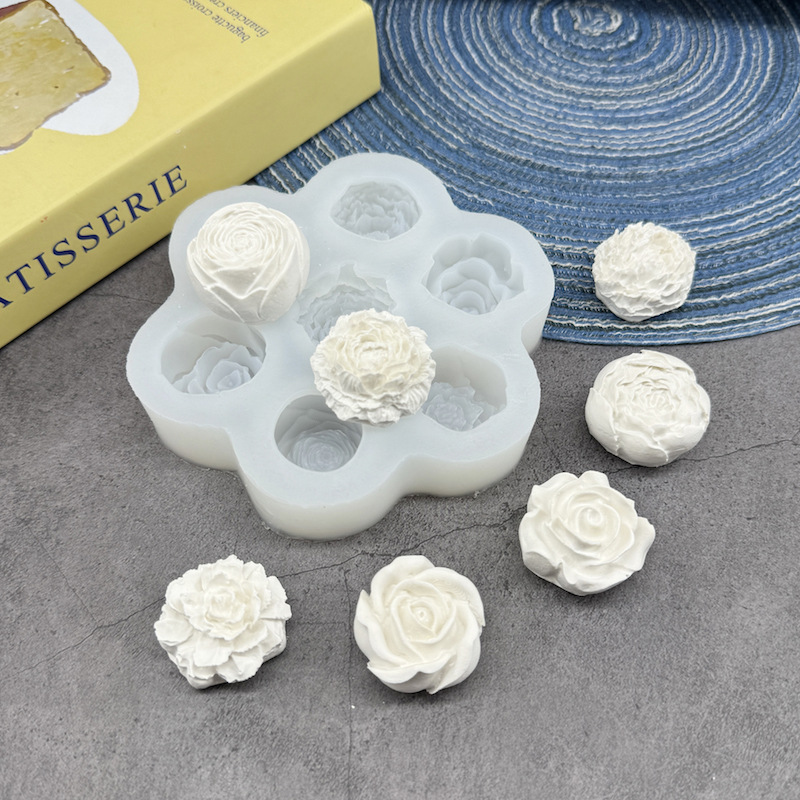玫瑰花牡丹硅胶模具24