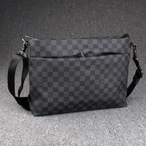 香港男士手包格子单肩斜挎包