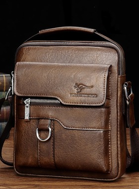 香港I.TGREG男包真皮单肩包商务男士手提包斜挎包休闲竖款小背包