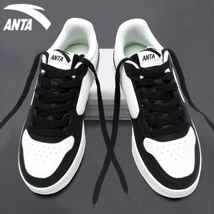 安踏轻松板鞋男鞋低帮黑白潮流鞋子官网旗舰百搭时尚运动鞋休闲鞋