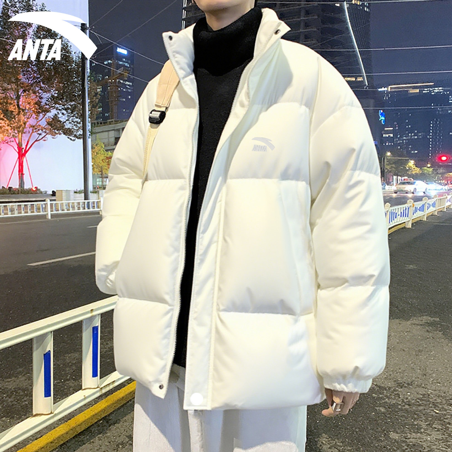 安踏棉服男款保暖加厚立领面包服2025冬季新款无帽外套运动棉衣男