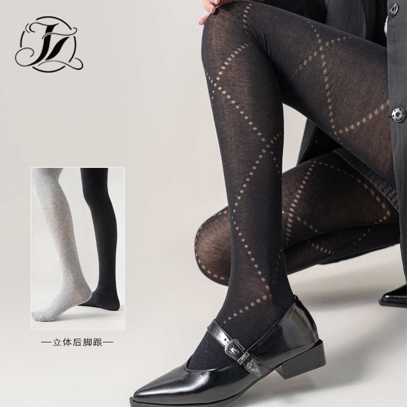 2025新款菱形春秋宝库棉连裤袜女