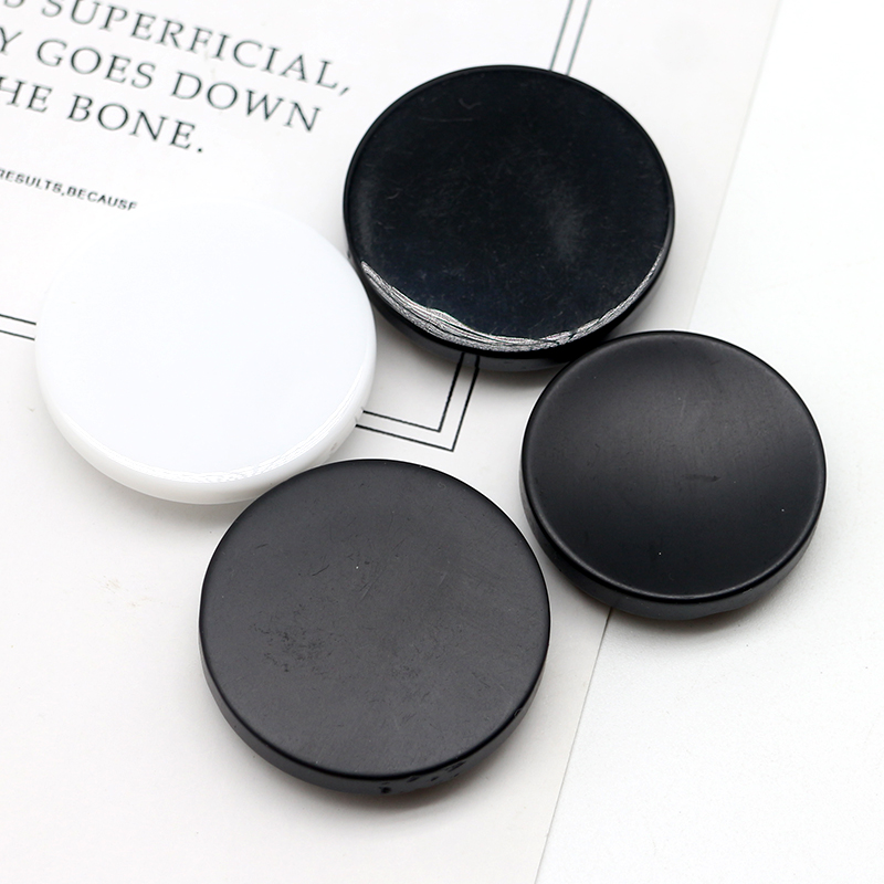 黑色平面扣子高档树脂圆形哑光凹面高档大衣毛呢风衣外套裤子纽扣