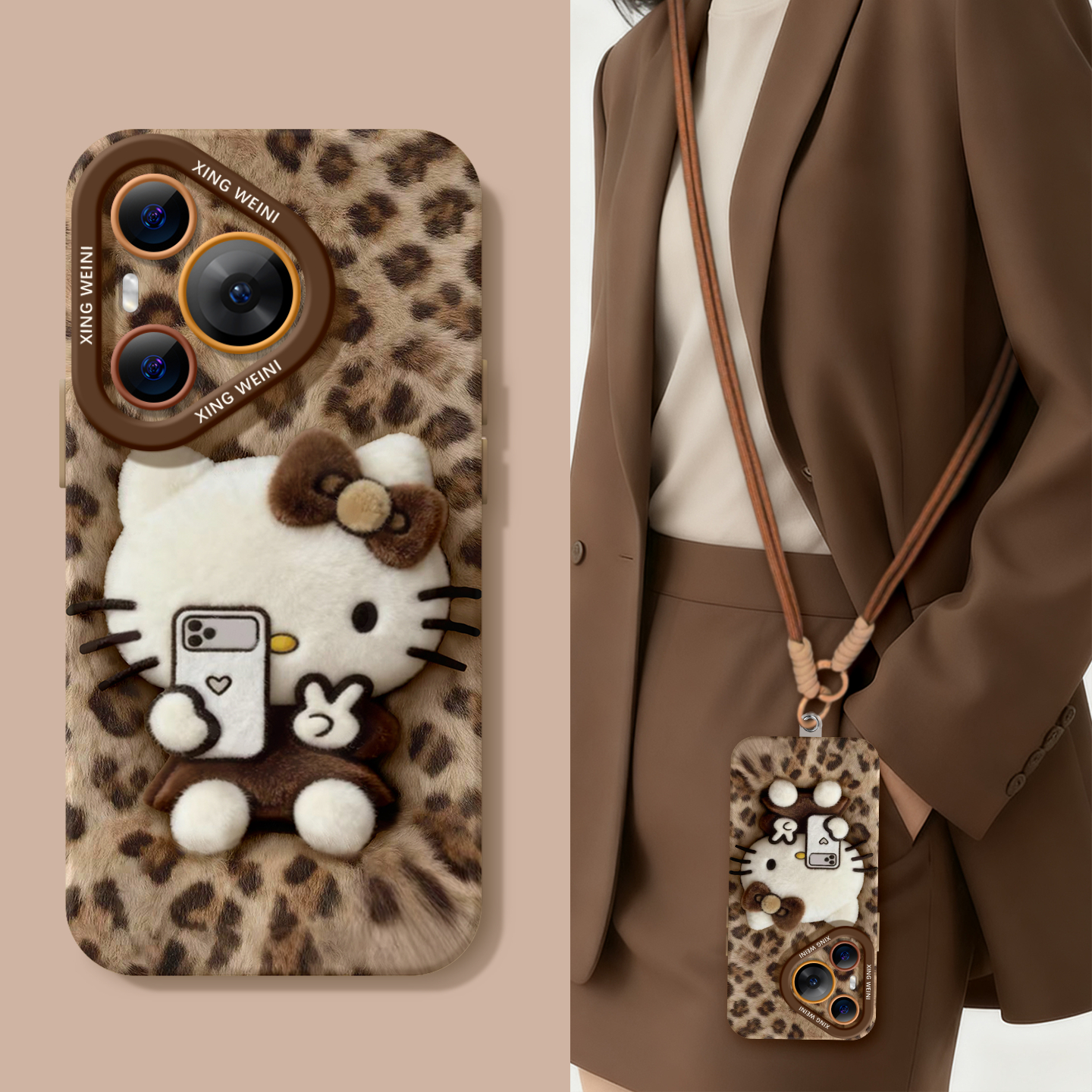 适用华为Pura80手机壳秋冬pura70pro保护套p40新款ultra硅胶30防摔50pro全包p70豹纹kt猫p60art软p50外p80pro