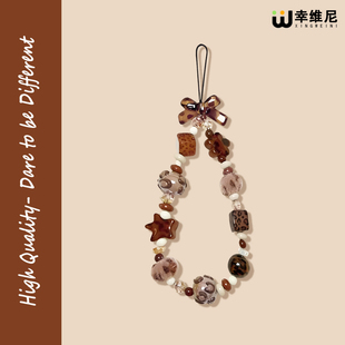 手机挂绳夹片轻奢小众精致高级感手腕式防丢神器串珠挂饰超好看2026年新款漂亮不撞款水晶手链挂绳挂件手机链