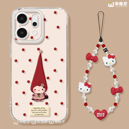 适用opporeno15手机壳女款reno14pro波点kt猫13全包11pro硅胶9/8/6防摔reno7se透明oppo软壳5por保护套reno12