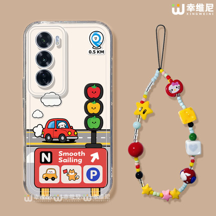 适用opporeno15手机壳女款reno13pro保护套12全包11pro硅胶9/8/6防摔reno7se透明oppo软壳5por开车小狗reno14