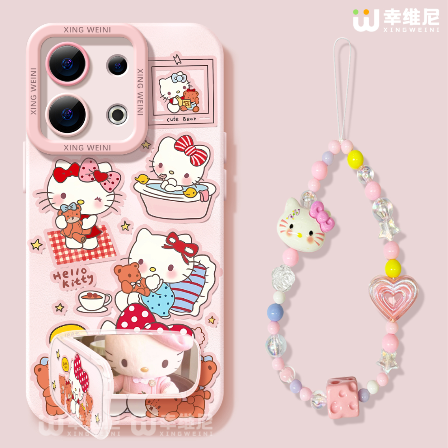 适用opporeno15手机壳女款reno13pro保护套12全包11pro硅胶9/8/6防摔reno7se挂绳oppo软壳5pro可爱kt猫reno14