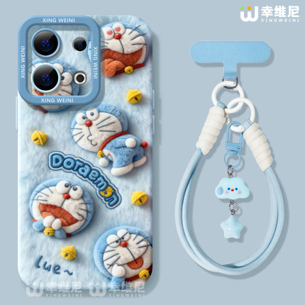 适用opporeno15手机壳女reno13pro保护套挂绳12全包11pro硅胶9/8/6防摔reno7se高级oppo软壳5pro蓝胖子reno14