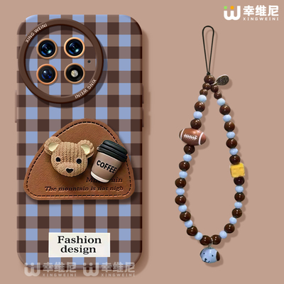 适用一加Ace5手机壳女款1+12保护套硅胶一加15全包13T防摔9pro外壳9rt咖啡小熊ace6新款1+10pro软壳ace竞速版