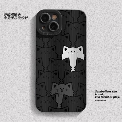 竖纹猫咪适用小米红米note11tpro手机壳note12pro新款11t女note11e硅胶7男10pro黑鲨5软壳9创意8套pro小众4s