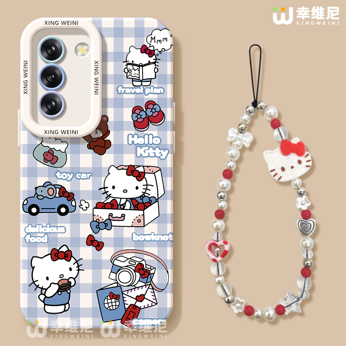 适用三星Galaxy S25手机壳女款s24ultra保护套硅胶s21全包s21plus防摔Galaxy外壳格子凯蒂s23新款s22软壳Plus