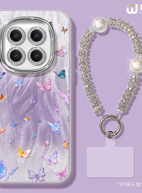 适用红米note15pro手机壳女款note14保护套小米note13防摔12pro全包镜头膜note11/10/9紫色蝴蝶turbo硬14pro