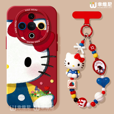 适用vivoY500手机壳女款y300pro保护套y95硅胶GT软vivoy97全包防摔y200i外壳y19新年kt猫y33s红色y35挂绳y100