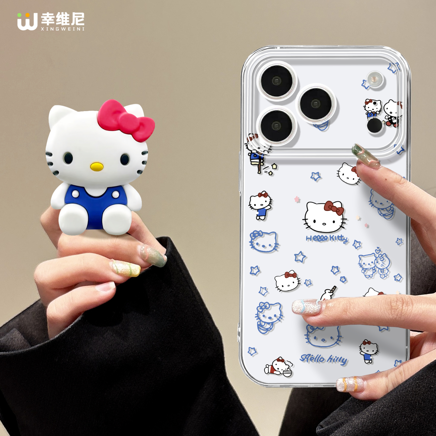 适用苹果17promax手机壳女款iphone16保护套15plus全包14pro防摔11/12/xsmax透明8plus软硅胶13支架KT猫17air