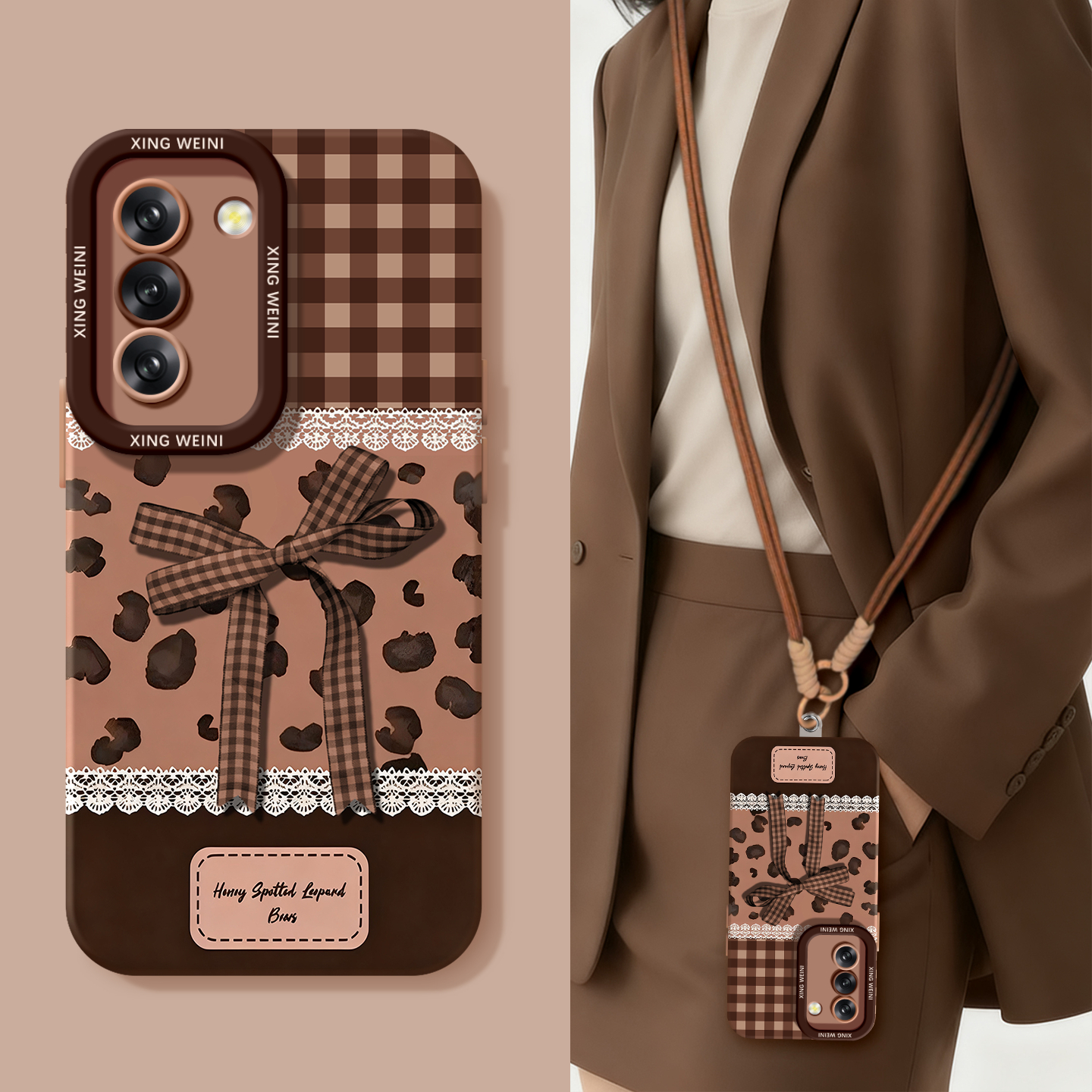 适用三星Galaxy S25手机壳女s24ultra保护套硅胶s21全包s21plus防摔Galaxy外壳豹纹蝴蝶结s23新款s22软壳Plus