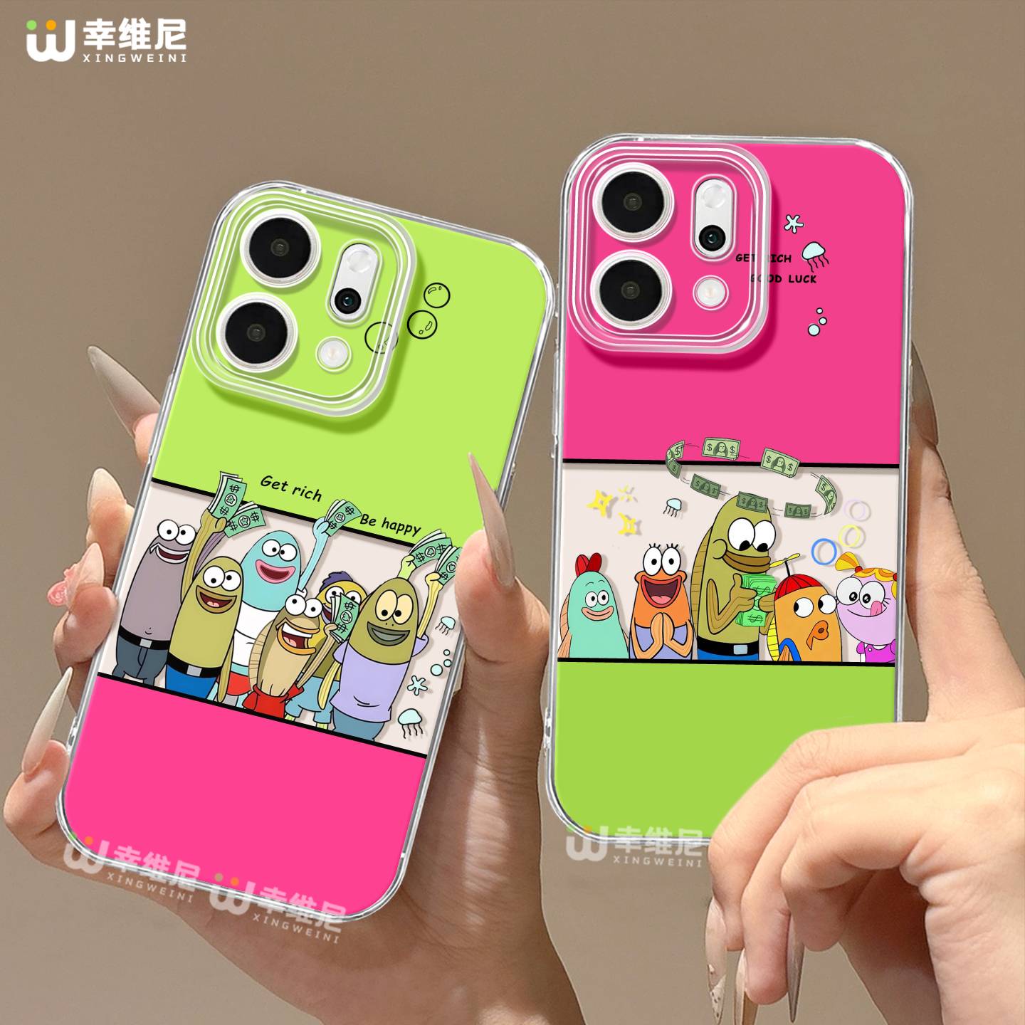 适用opporeno15手机壳女款reno14pro防摔13全包11pro硅胶9/8/6比奇堡鱼reno7se透明oppo软壳5por保护套reno12