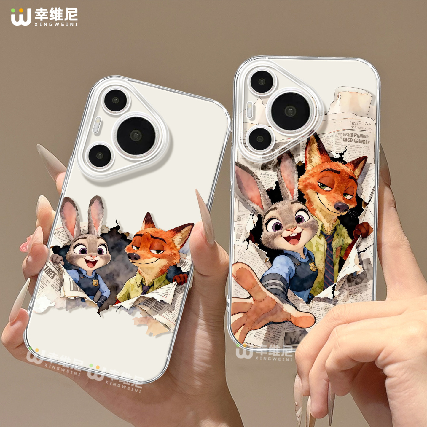 适用华为Pura80pro手机壳朱迪pura70尼克p40新款ultra硅胶art兔子p50全包p20疯狂动物城pro+软p30透明p60pro