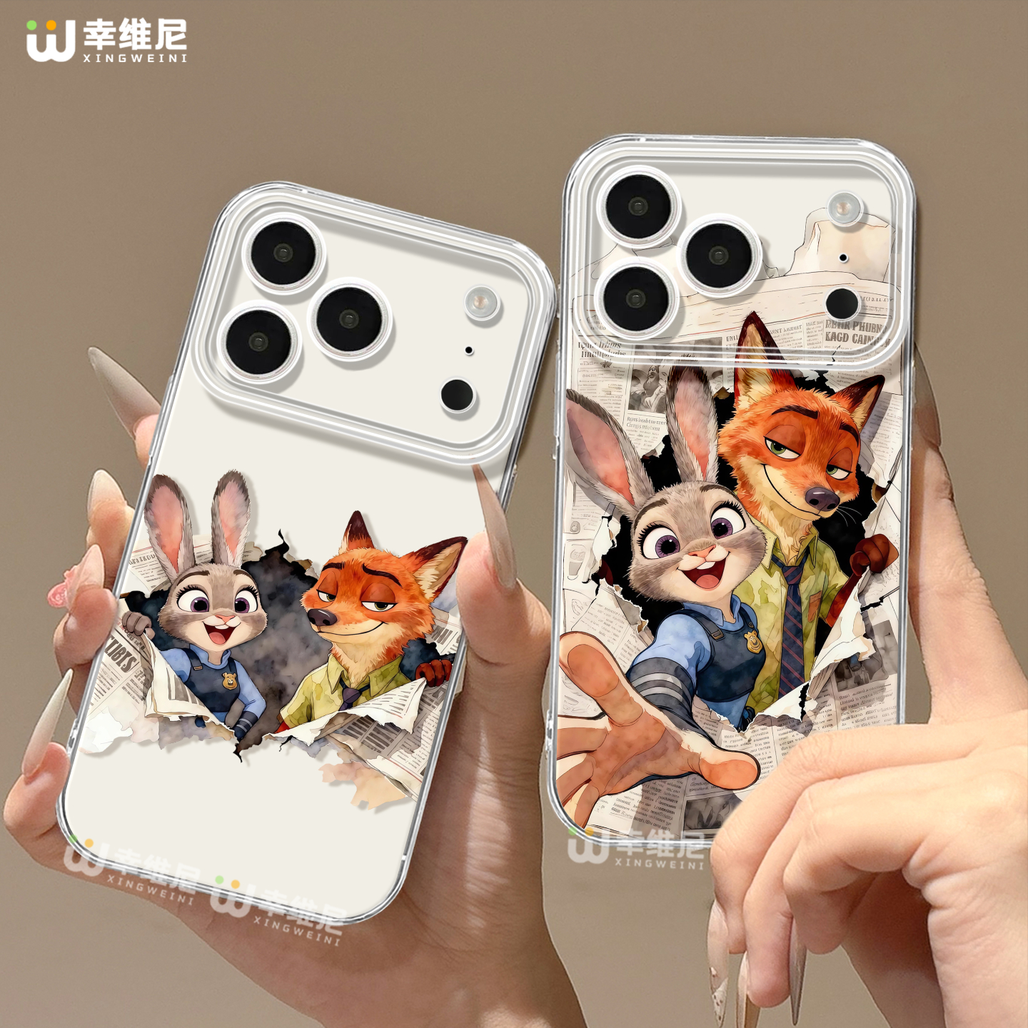 适用苹果17promax手机壳朱迪iphone16尼克15plus全包14pro兔子11/12/xsmax透明8plus软硅胶13疯狂动物城17air